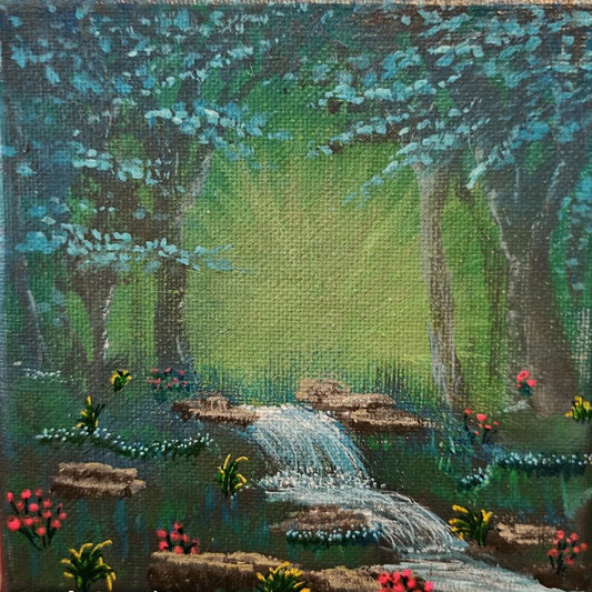 Fantasy Forest Fairy Fae Gnome Original Painting