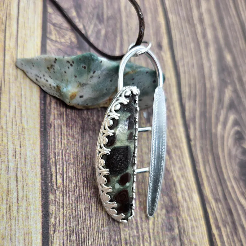 Handcut Oolite Sterling Silver Statement Necklace