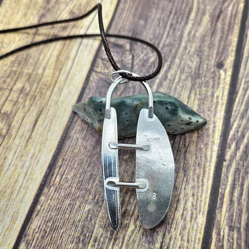 Handcut Oolite Sterling Silver Statement Necklace