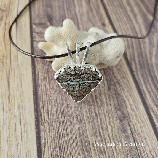 Handcut Australian Boulder Opal Sterling Silver Necklace