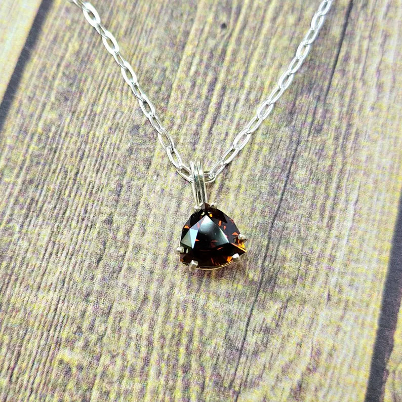 3.35ct Sunset Tourmaline Trillian Silver Necklace