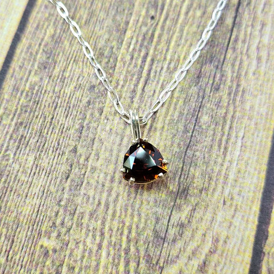 3.35ct Sunset Tourmaline Trillian Silver Necklace