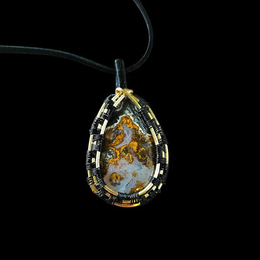 Hand Woven Crazy Lace Agate Necklace