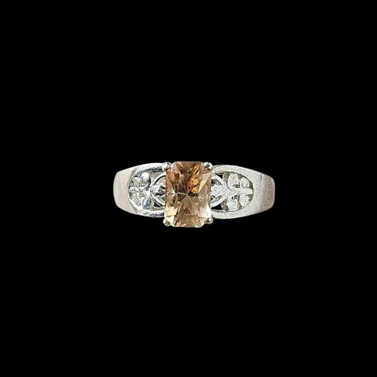 Handcut 1.25ct Imperial Topaz Silver Ring