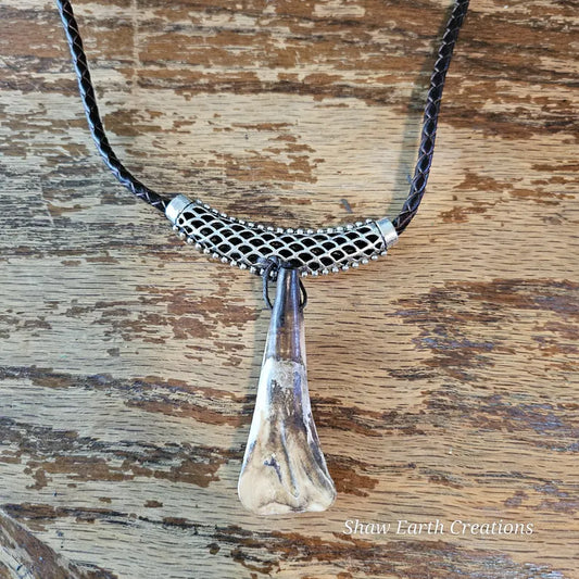 Brutalist Viking Buffalo Tooth Necklace Primitive Talisman