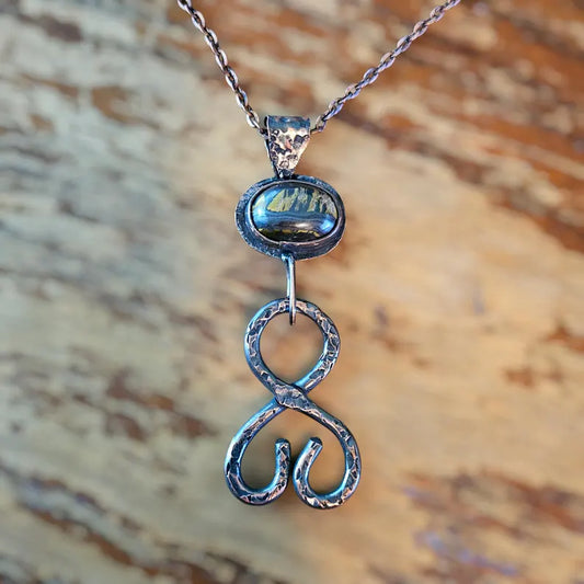 Copper Troll Cross Necklace Brutalist Style with Handcut Marra Mamba