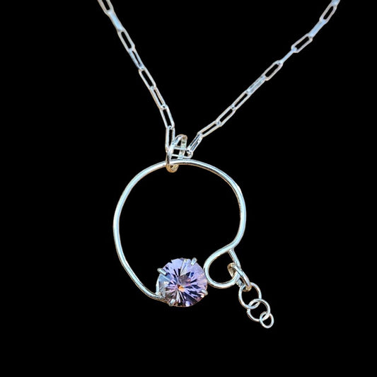 Handcut 4.5ct Ametrine Silver Necklace