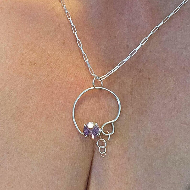 Handcut 4.5ct Ametrine Silver Necklace