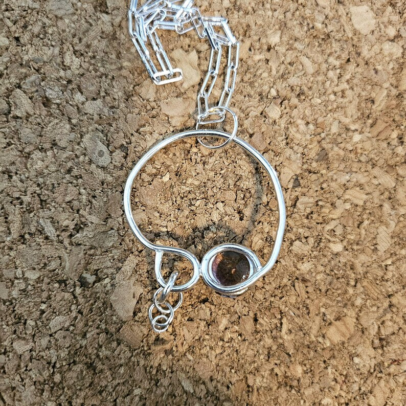 Handcut 4.5ct Ametrine Silver Necklace