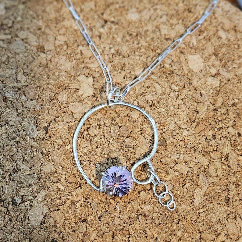 Handcut 4.5ct Ametrine Silver Necklace