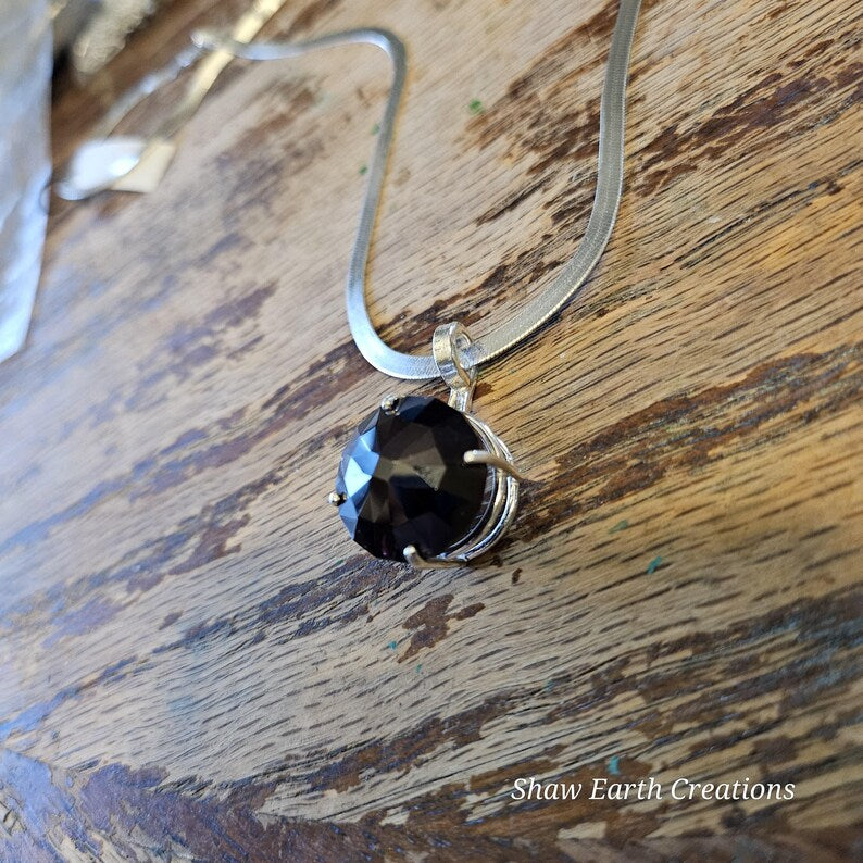 Handcrafted Large 27.ct Faceted Garnet on Small Bail Necklace