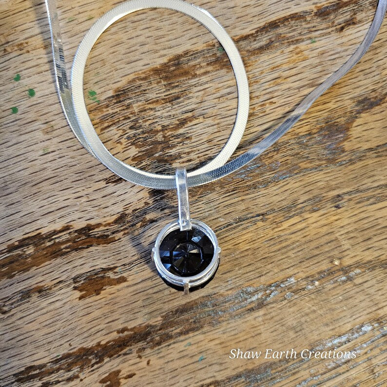 Handcrafted Large 27.ct Faceted Garnet on Small Bail Necklace