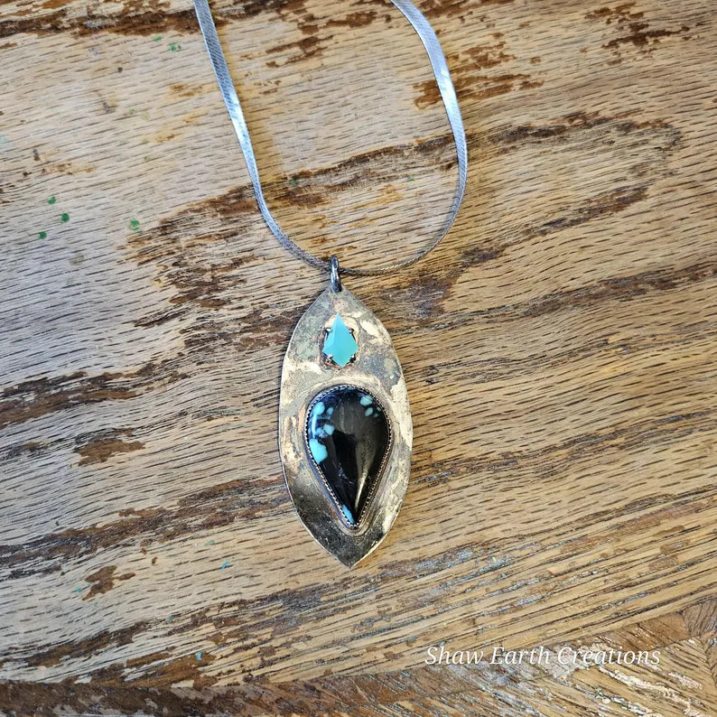 Handcrafted Persian Variscite Chrysoprase Sterling Silver Necklace