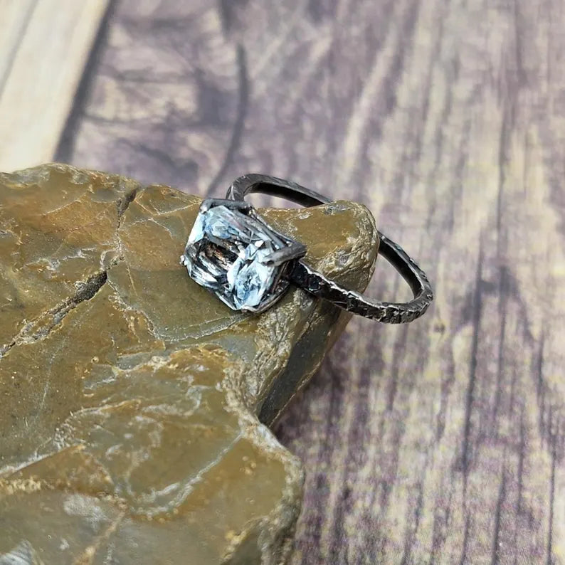 Handcrafted 1.45ct Aquamarine Sterling Silver Ring