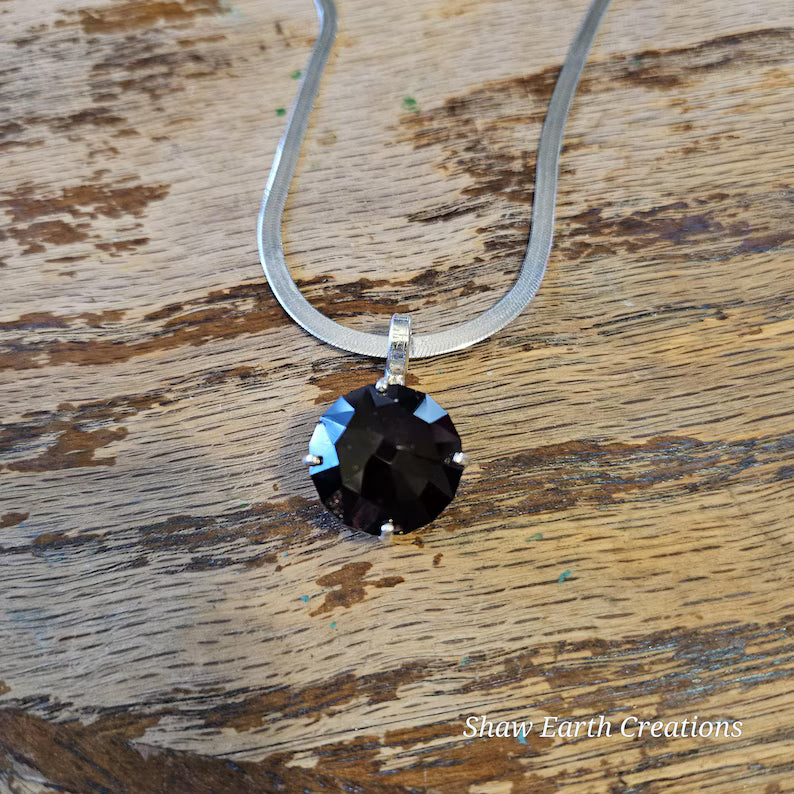 Handcrafted Large 27.ct Faceted Garnet on Small Bail Necklace