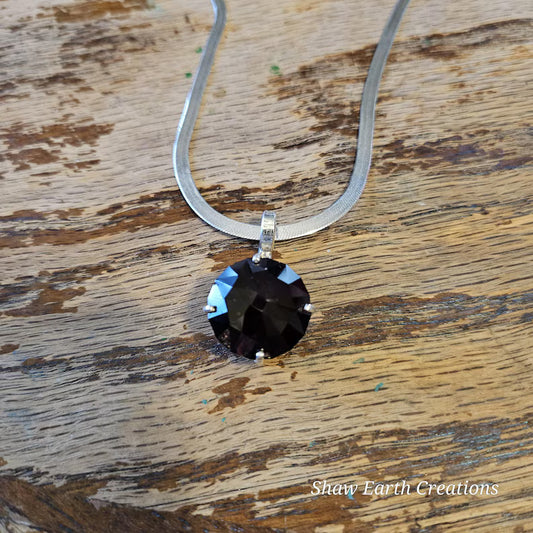 Handcrafted Large 27.ct Faceted Garnet on Small Bail Necklace