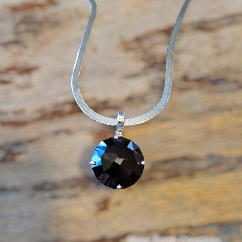 Handcrafted Large 27.ct Faceted Garnet on Small Bail Necklace