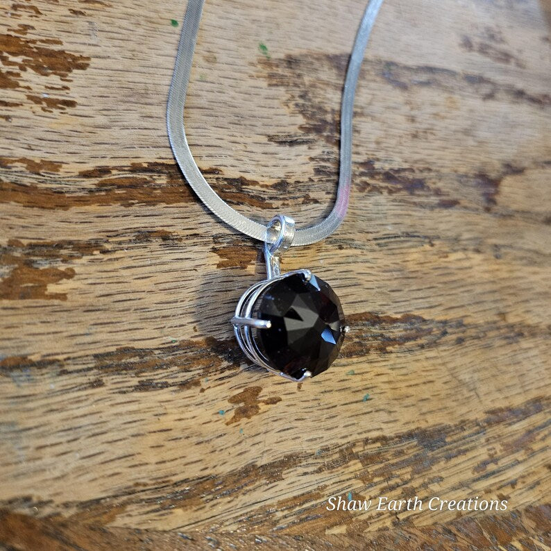 Handcrafted Large 27.ct Faceted Garnet on Small Bail Necklace
