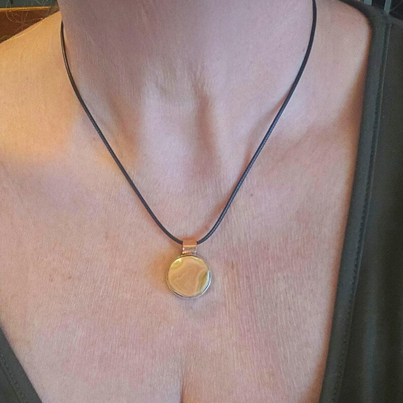 Handcrafted Laguna Agate Silver Necklace