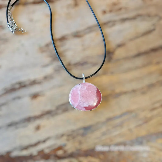 Handcrafted Argentinian Rhodochrosite Pendant in Sterling Silver One of a Kind Heart Shaped Stone Talisman