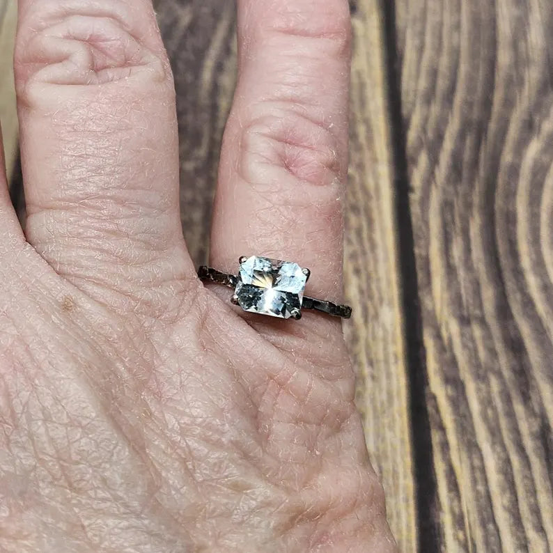 Handcrafted 1.45ct Aquamarine Sterling Silver Ring
