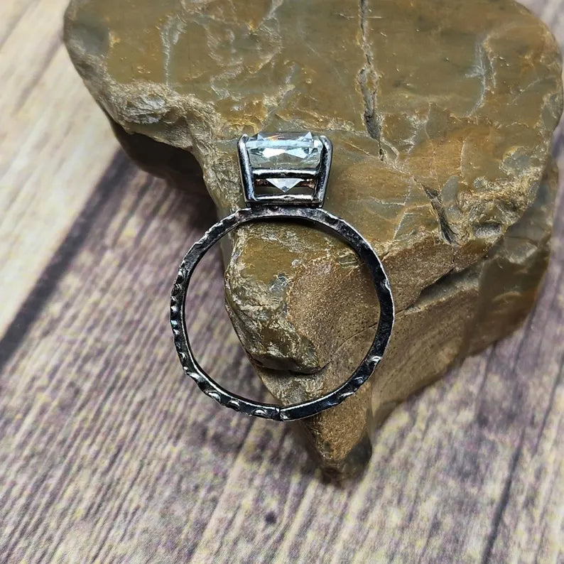 Handcrafted 1.45ct Aquamarine Sterling Silver Ring