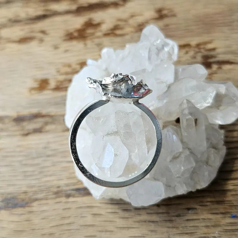 Handcut .8ct Garnet Sterling Silver Ring