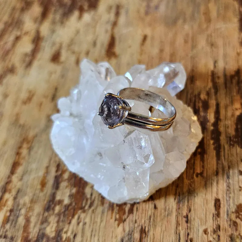 Handcut 2.85ct Ametrine Sterling Silver Ring