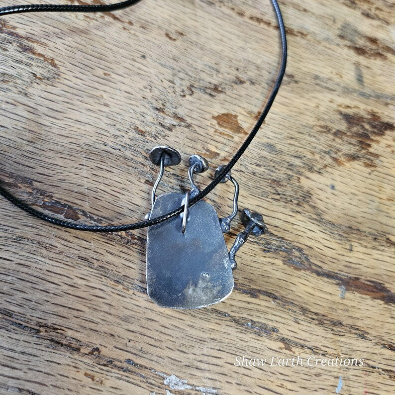 Handcut Shattuckite Sterling Silver Necklace