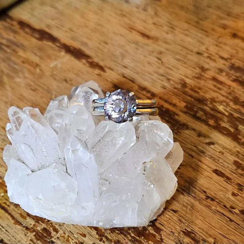 Handcut 2.85ct Ametrine Sterling Silver Ring