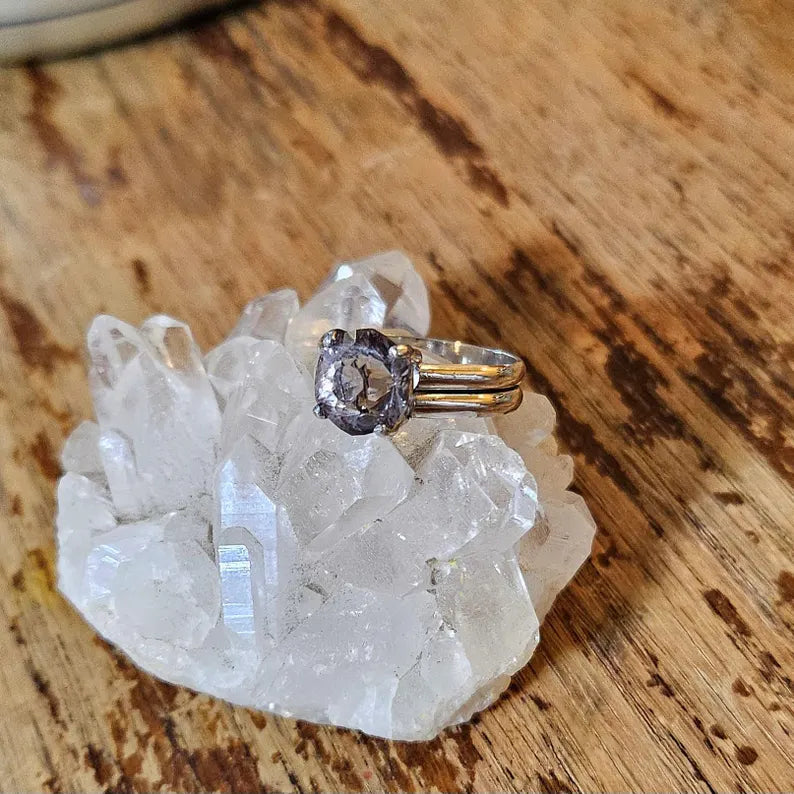 Handcut 2.85ct Ametrine Sterling Silver Ring