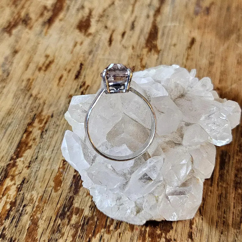 Handcut 2.85ct Ametrine Sterling Silver Ring