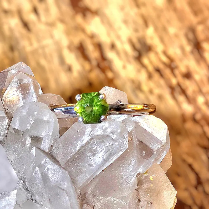 Handcut .7ct Pakistan Peridot Sterling Silver Ring