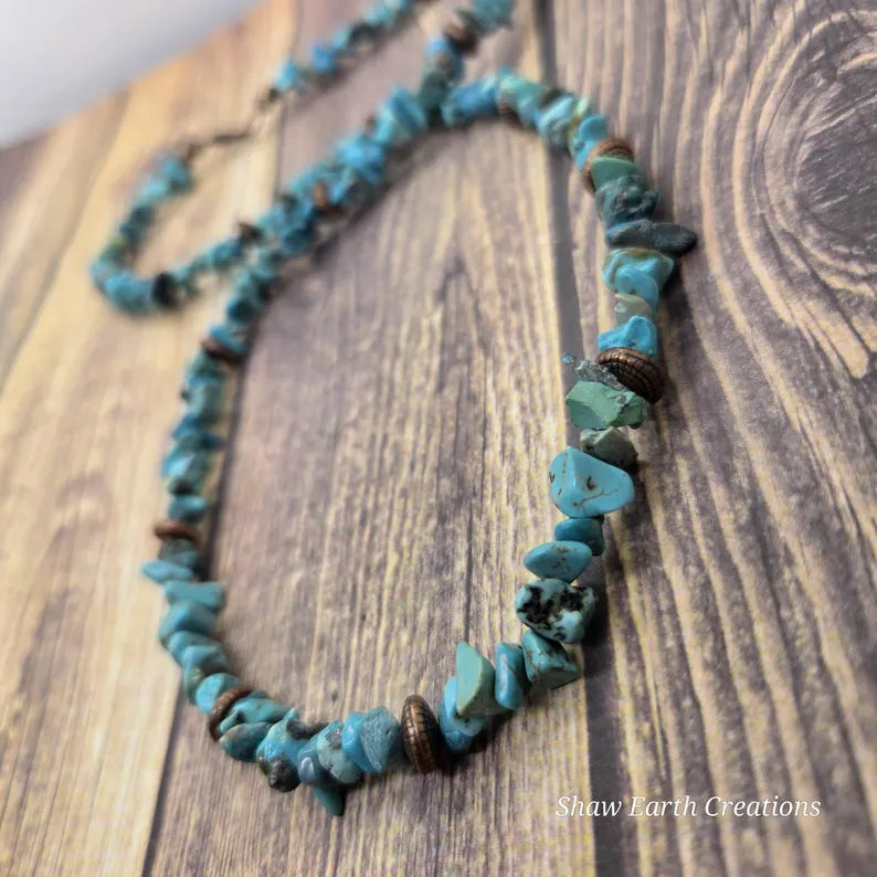Handmade Turquoise and Howlite Beaded Necklace