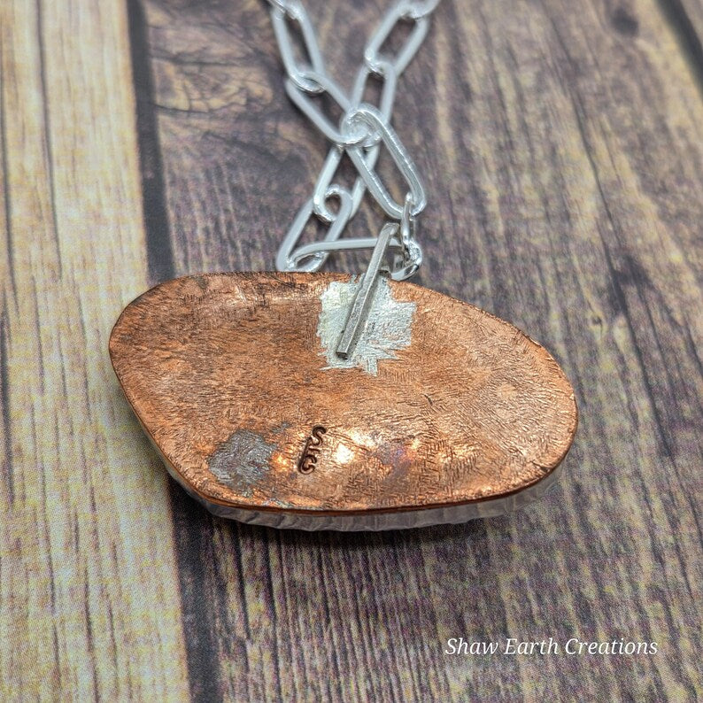 Handcut Bisbee Turquoise Seagull Sterling Silver Necklace