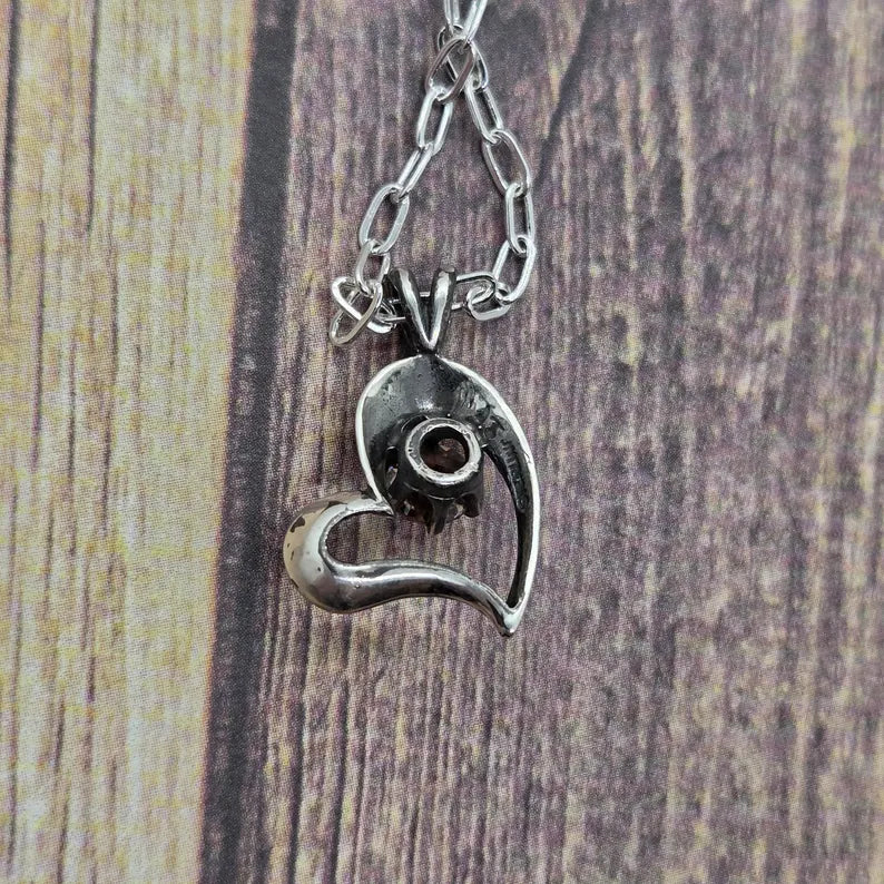 Handcut Honey Zircon Sterling Silver Heart Necklace