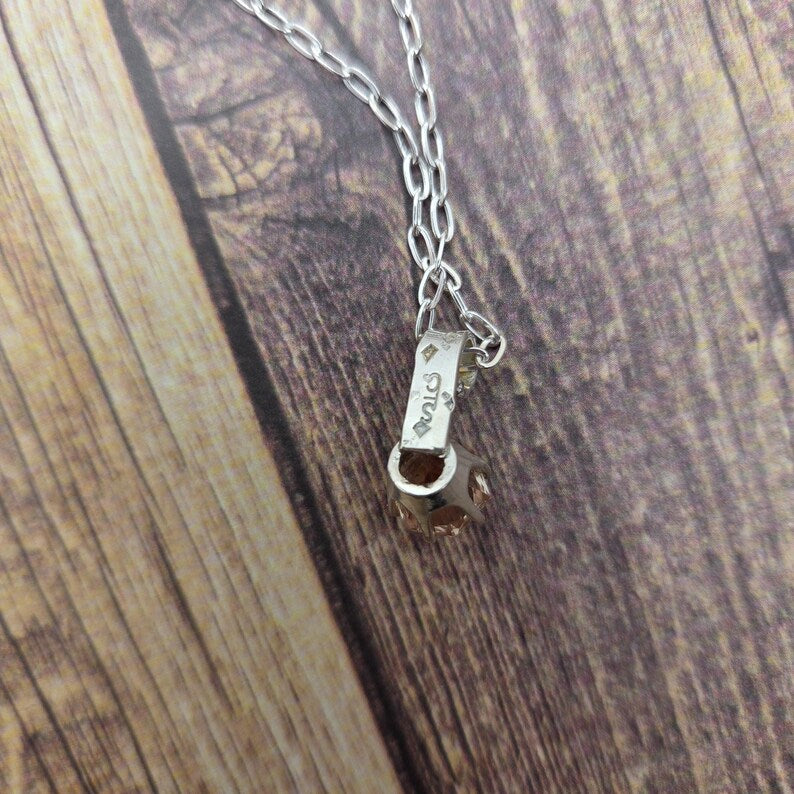 Handcut 2.5ct Oregon Sunstone Schiller Sterling Silver Necklace