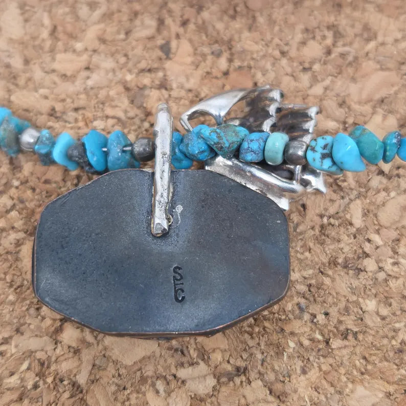 Handcut Gem Silica Sterling Silver Necklace