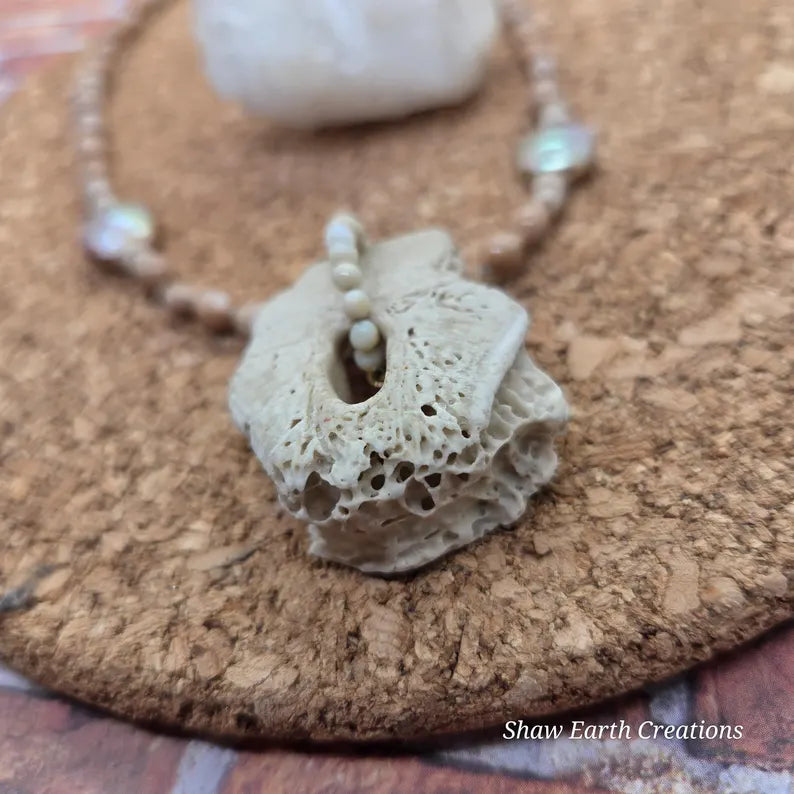 Sand Dollar Baroque Pearl Beaded Necklace