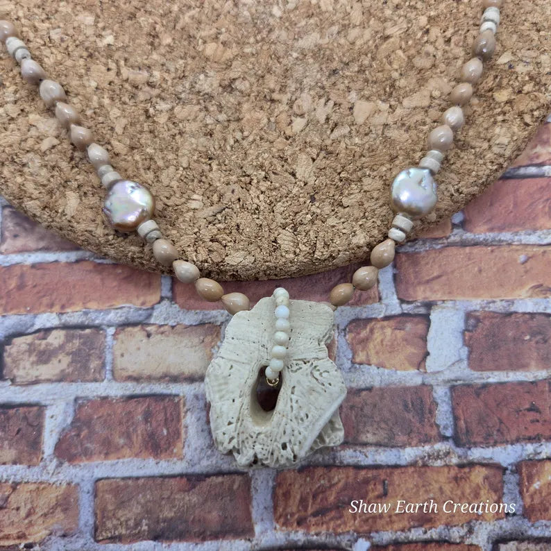 Sand Dollar Baroque Pearl Beaded Necklace