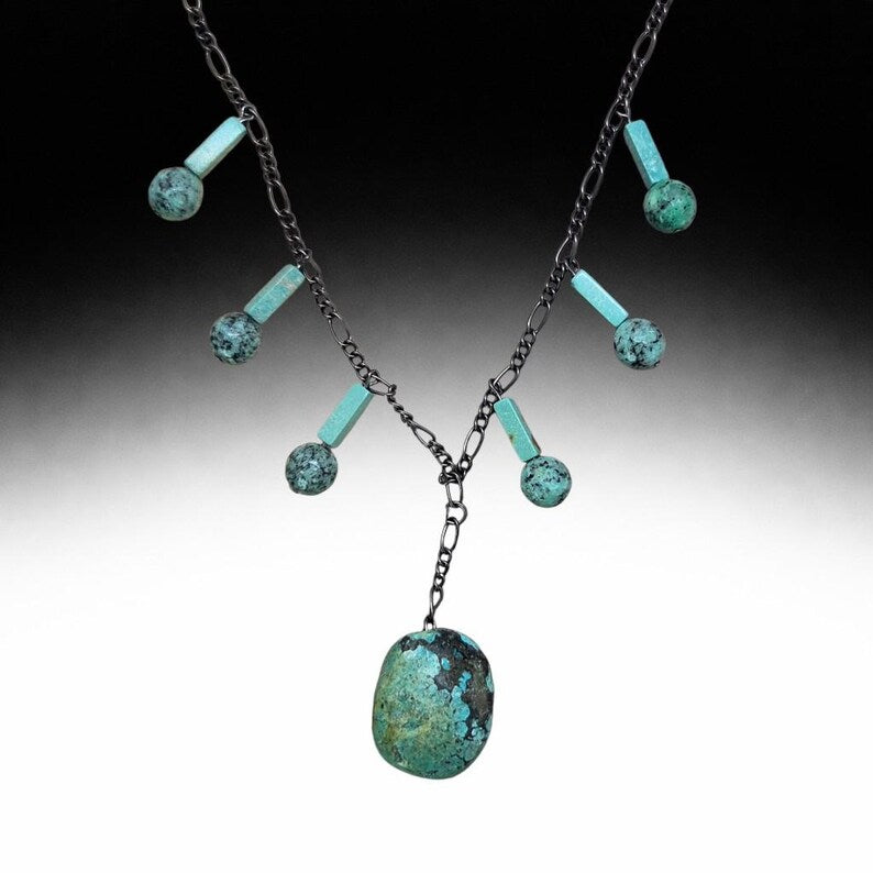 Turquoise Peruvian Blue Opal Beaded Necklace
