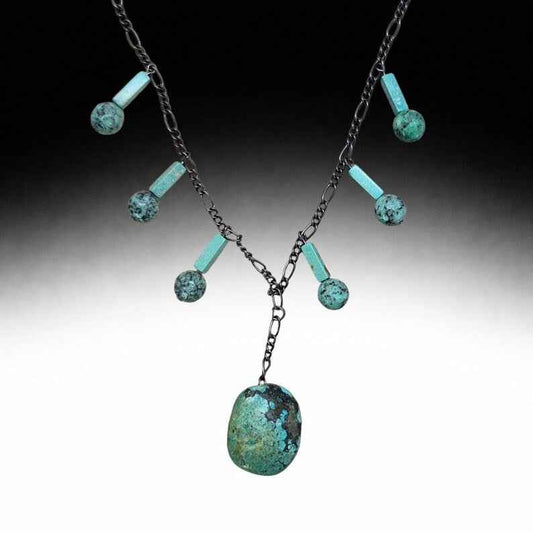 Turquoise Peruvian Blue Opal Beaded Necklace