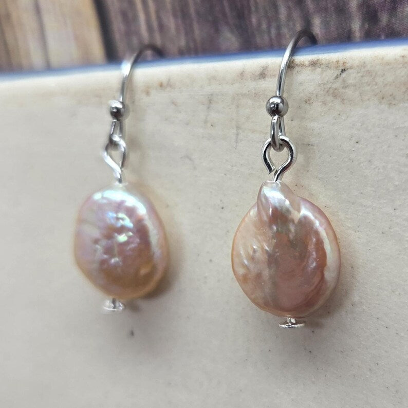 Handmade Baroque Freshwater Pearl Earrings
