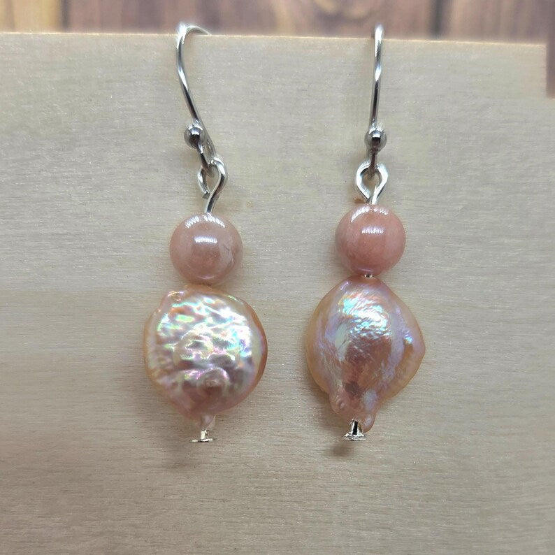 Handmade Baroque Freshwater Pearl and Bead Earrings