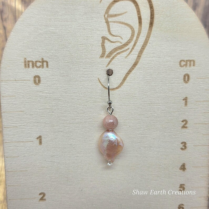 Handmade Baroque Freshwater Pearl and Bead Earrings