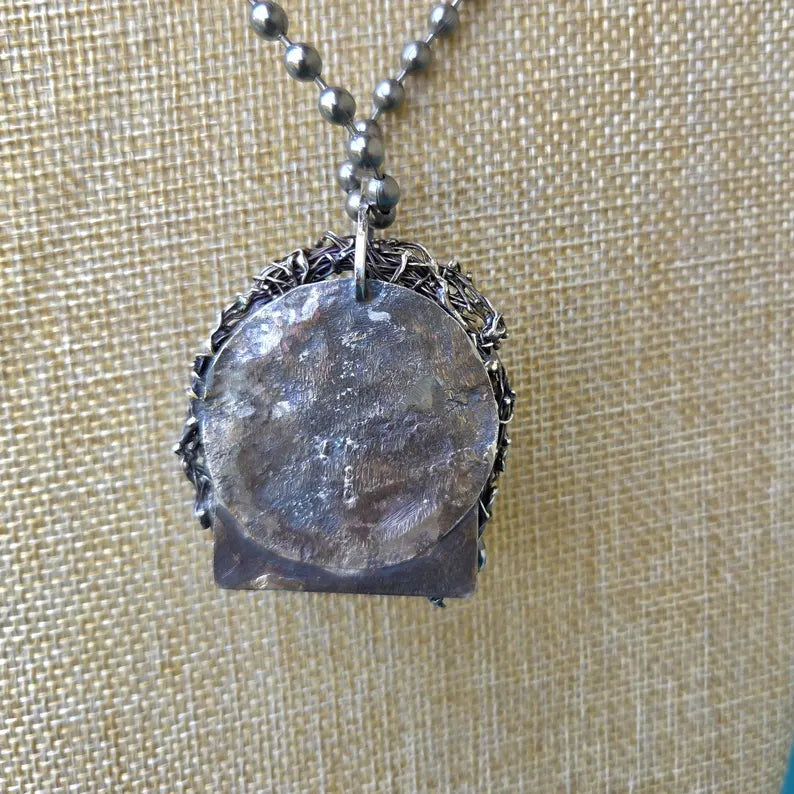Turban Shell Portal Silver Mushroom Necklace