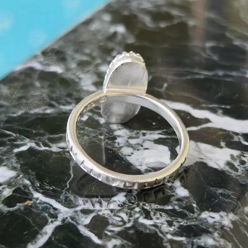 Handcut 1ct Australian Opal Silver Ring