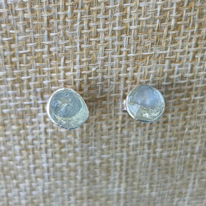 Natural 1ctw Blue Montana Sapphire Silver Earrings