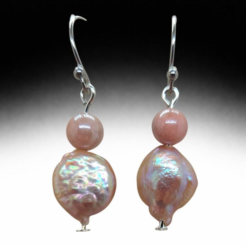 Handmade Baroque Freshwater Pearl and Bead Earrings