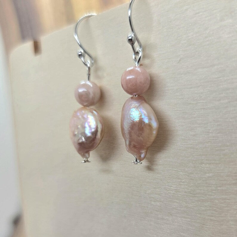 Handmade Baroque Freshwater Pearl and Bead Earrings